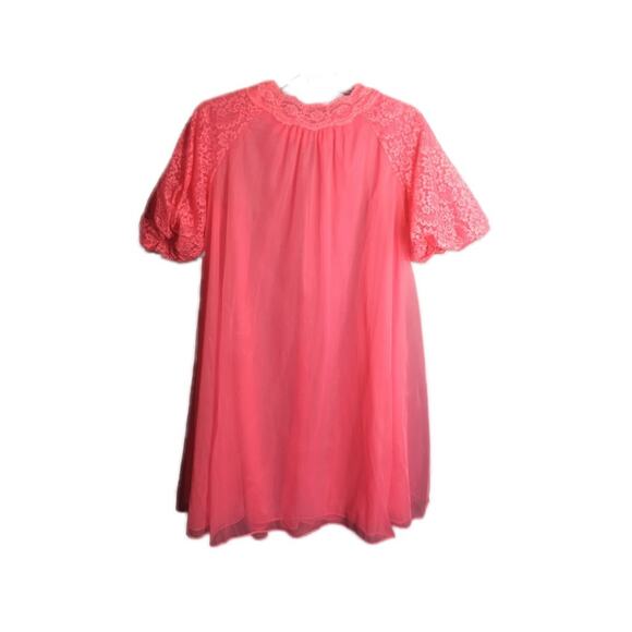 Vanity Fair Vintage Lace Puff Sleeve Robe Peignoir - Picture 7 of 7